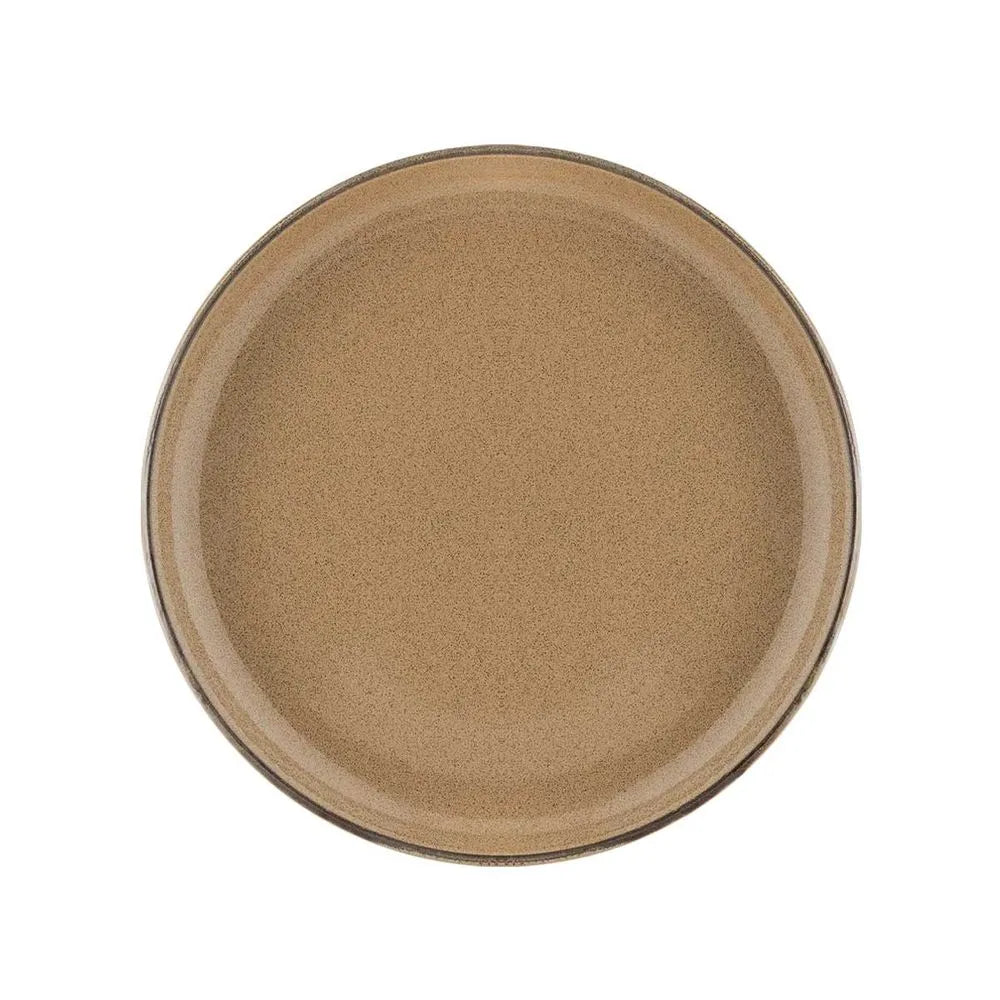 Prato Sobremesa Flat 20cm Ocre