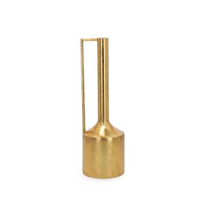 Vaso Garrafa Grande Metal Dourado
