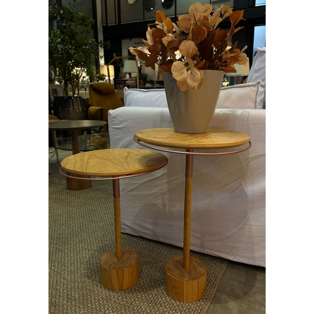 Mesa Lateral Elo Lamina Natural Cinamomo Grande