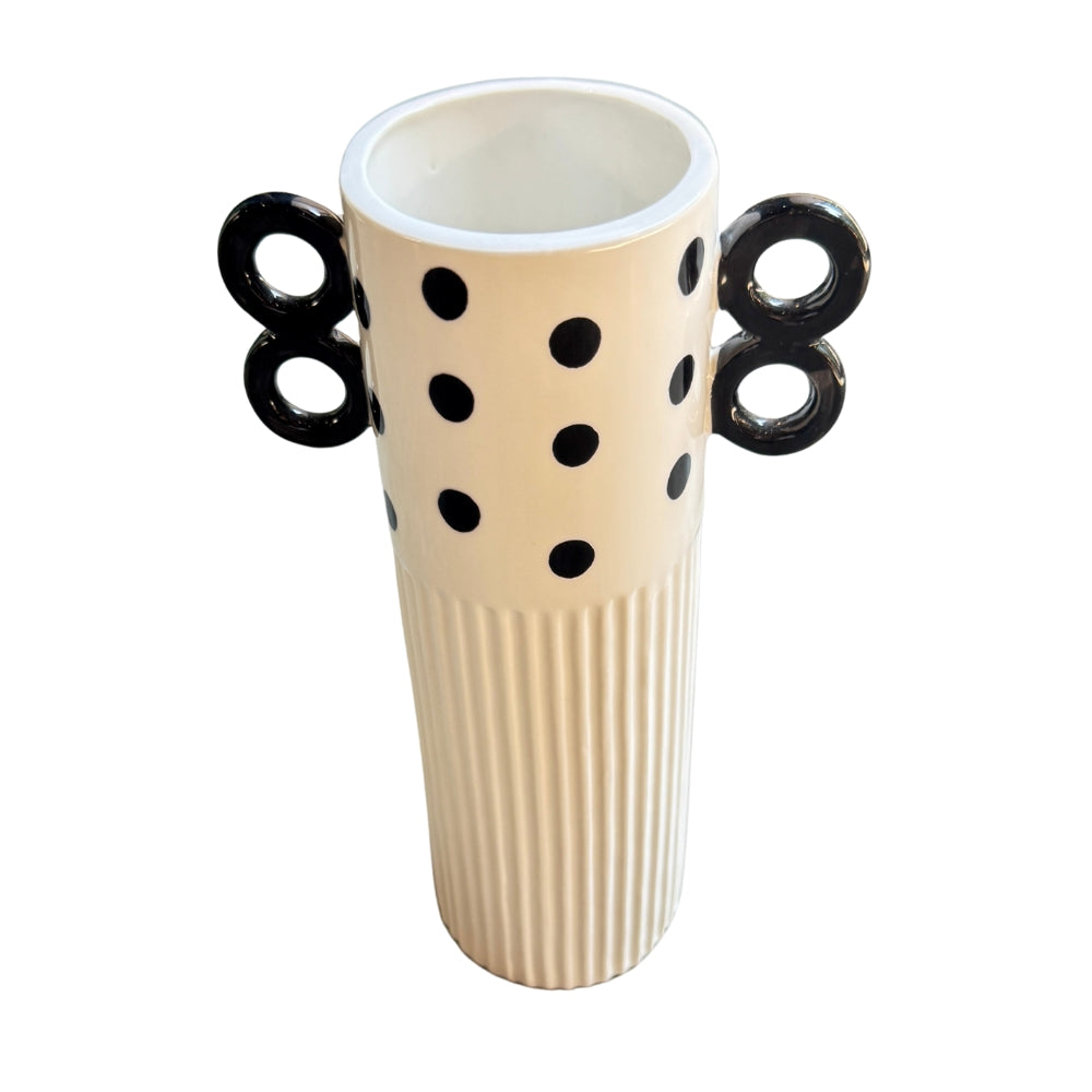 Vaso Cerâmica Nobu Preto/Branco