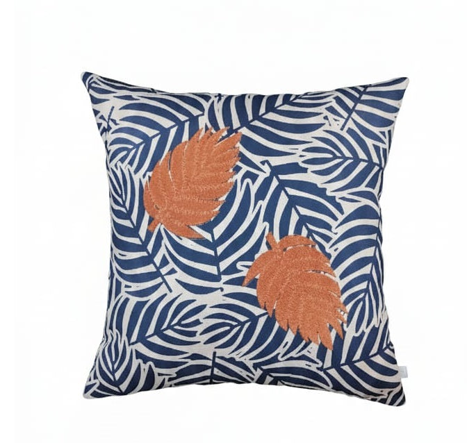 Almofada 43X43 Folhas Azul