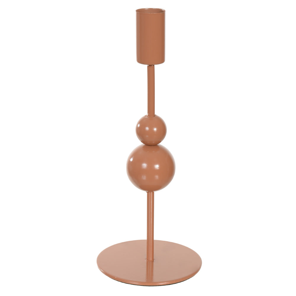 Castiçal 21X9cm Aço Inox Marrom
