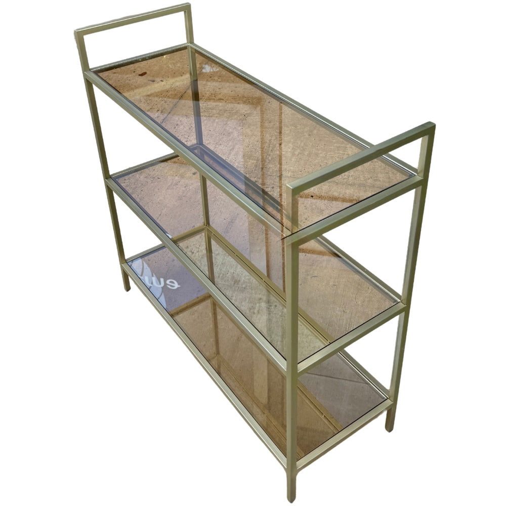 Aparador 80X79,5X30 Metal Dourado com Espelho