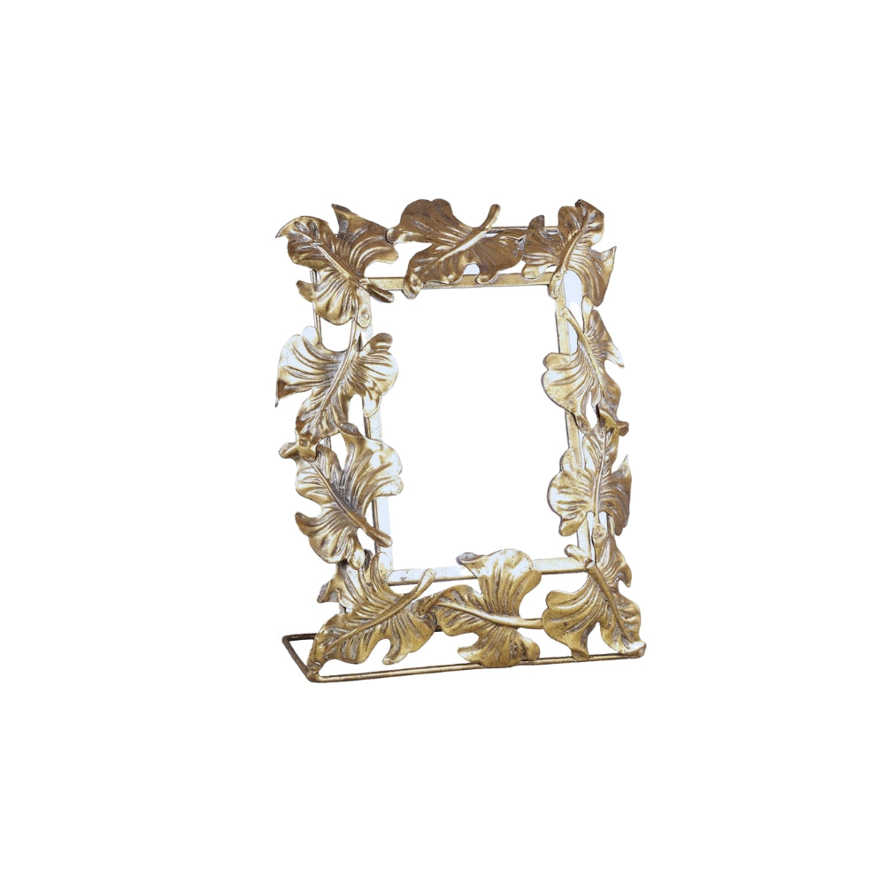 Porta Retrato Folhas Dourado 13 x 18 cm