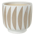 Cachepot 15X15 Cerâmica Bege/Branco