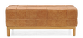 Puff Couro Caramelo 100x42x44cm