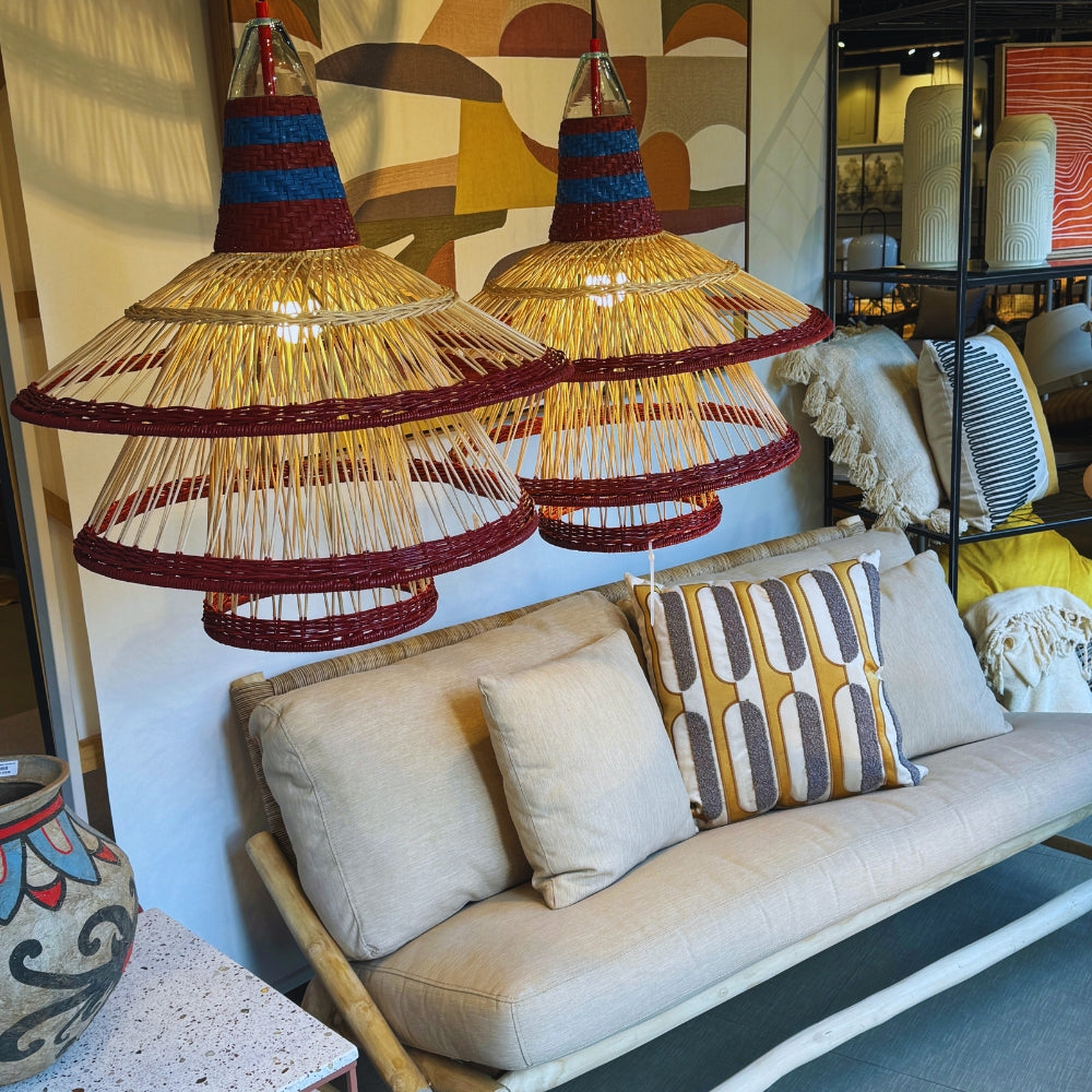 Luminária Rattan Vinho 60X65