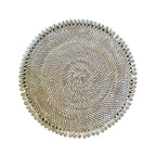 Sousplat Rattan Branco Buzios Concha