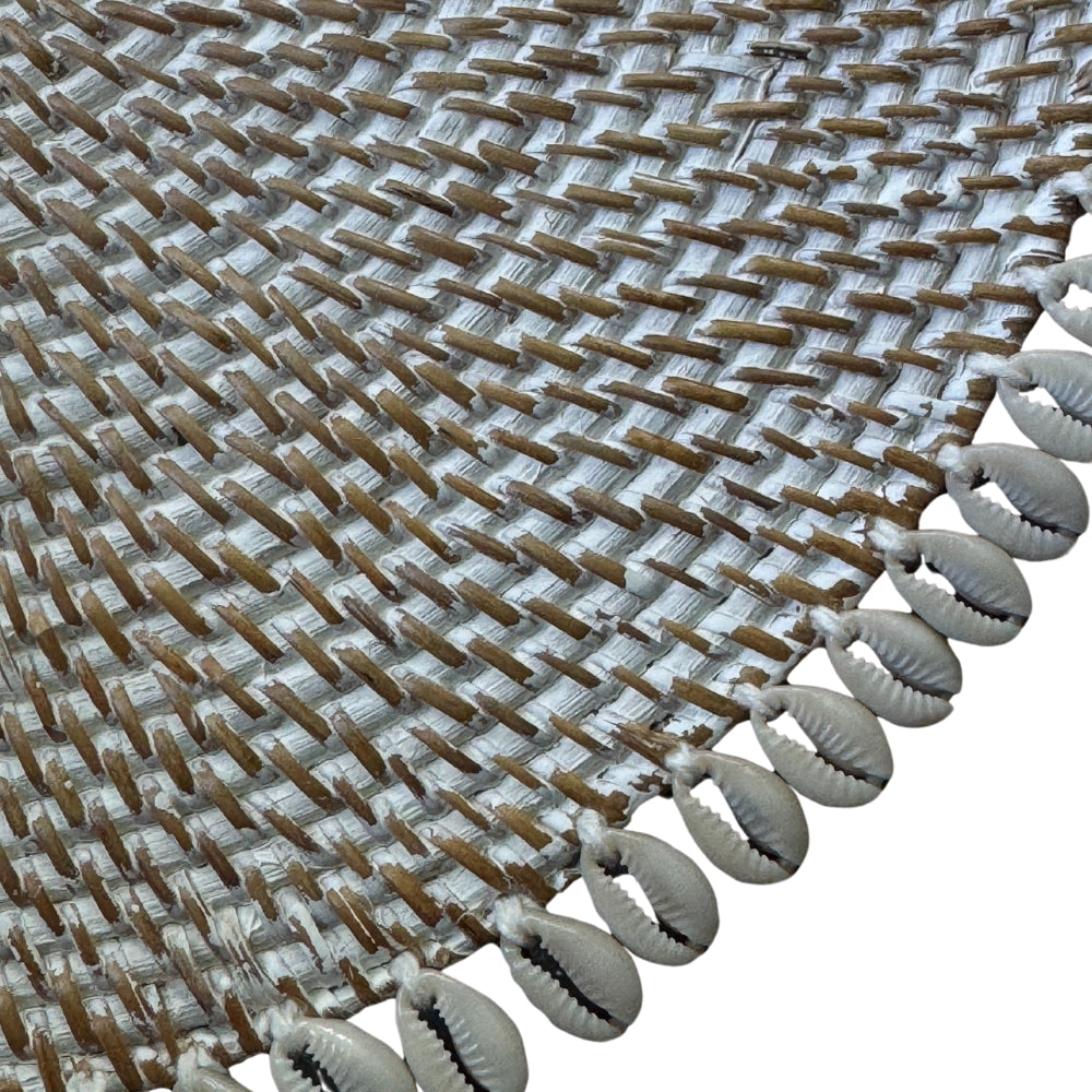 Sousplat Rattan Branco Buzios Concha