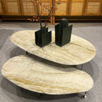 Mesa Centro Orgânica Quartzito 140x84 x37 cm