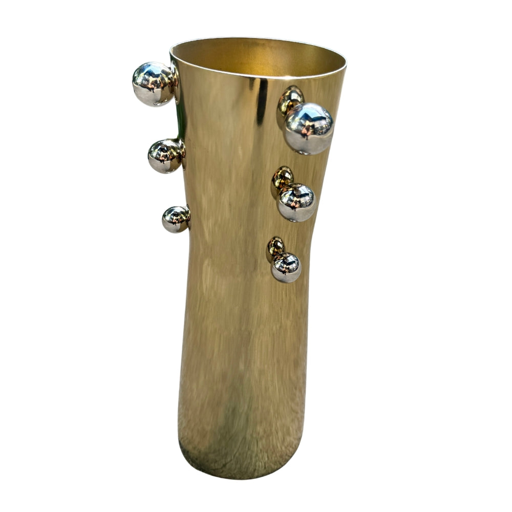 Vaso 33,5X14 Balls Inox Dourado/Prata