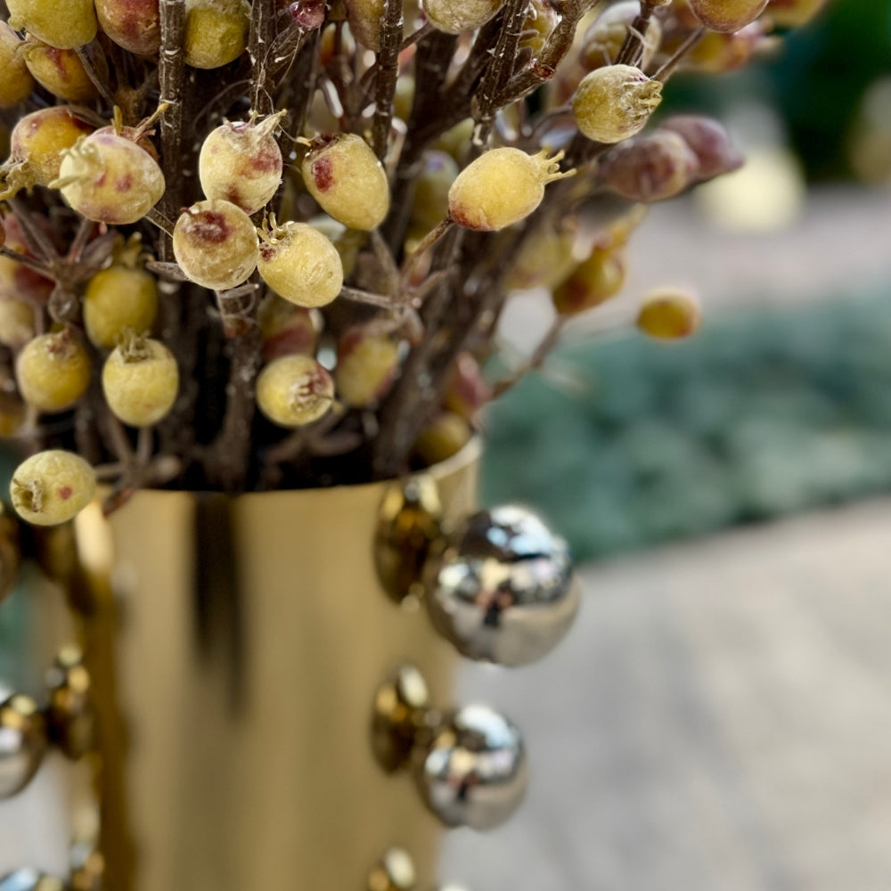 Vaso 33,5X14 Balls Inox Dourado/Prata
