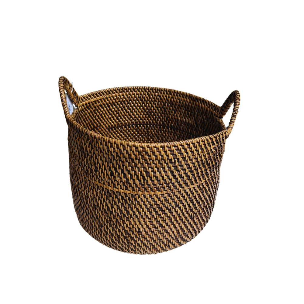 Cesto Redondo Rattan Médio com Alça