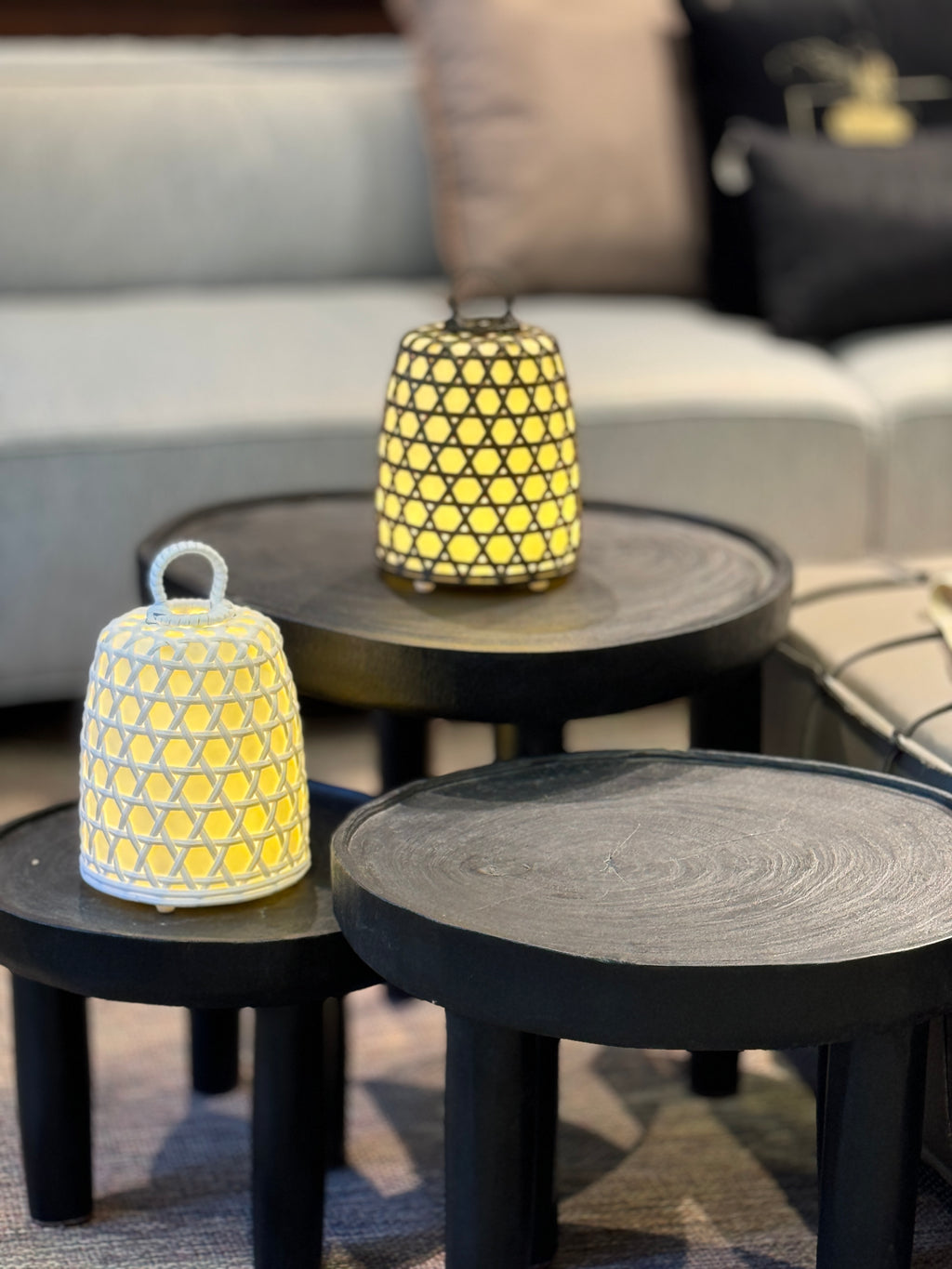 Luminária Led Rattan Branco