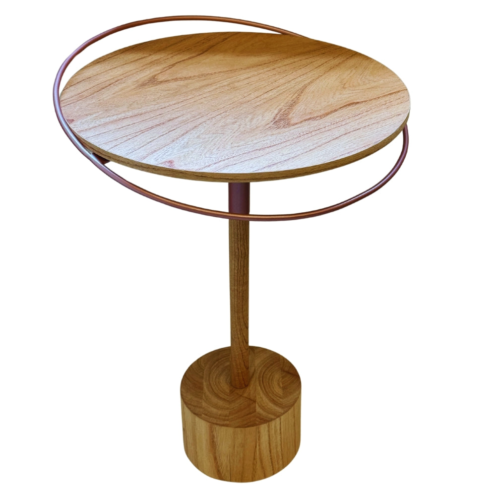 Mesa Lateral Elo Lamina Natural Cinamomo Pequena