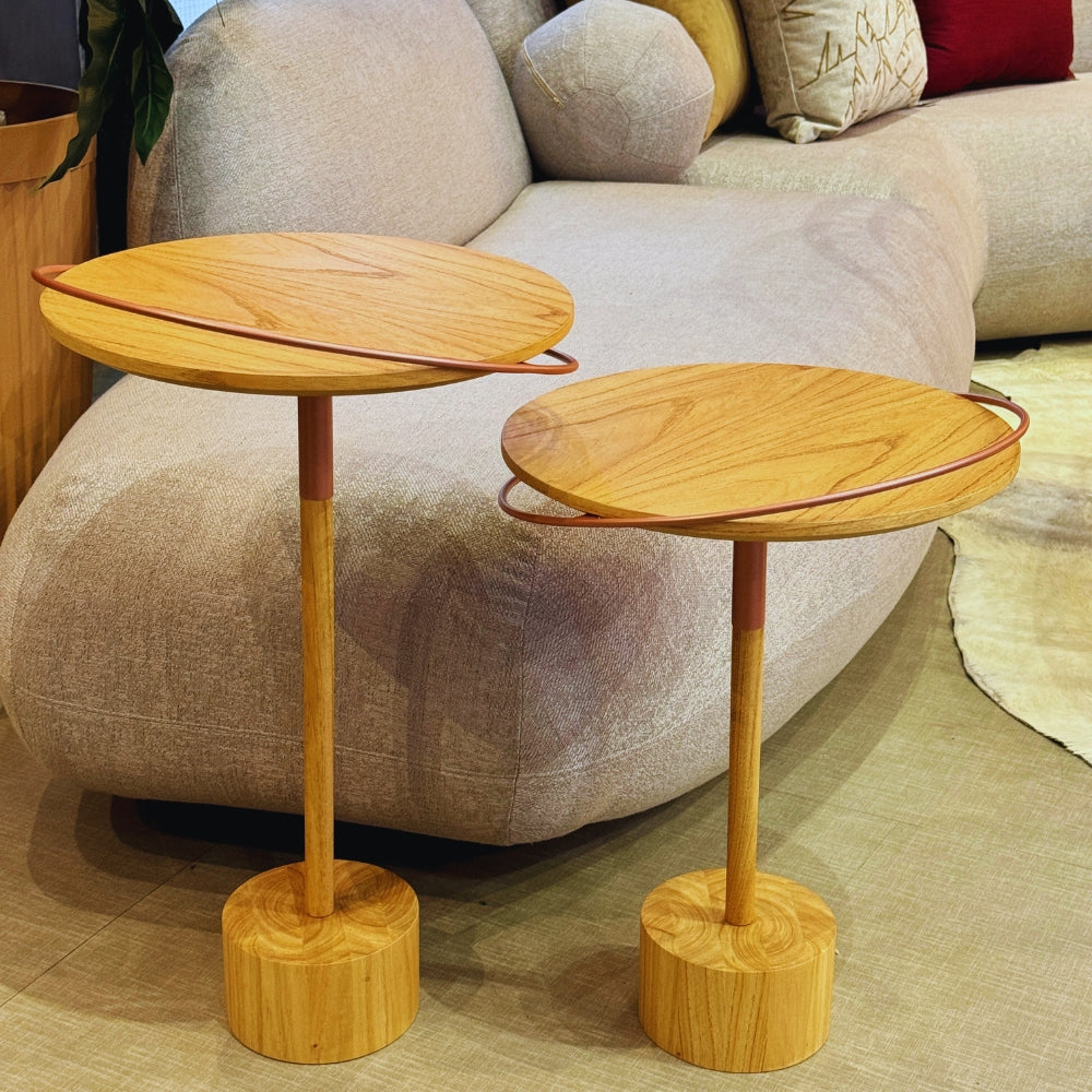 Mesa Lateral Elo Lamina Natural Cinamomo Grande