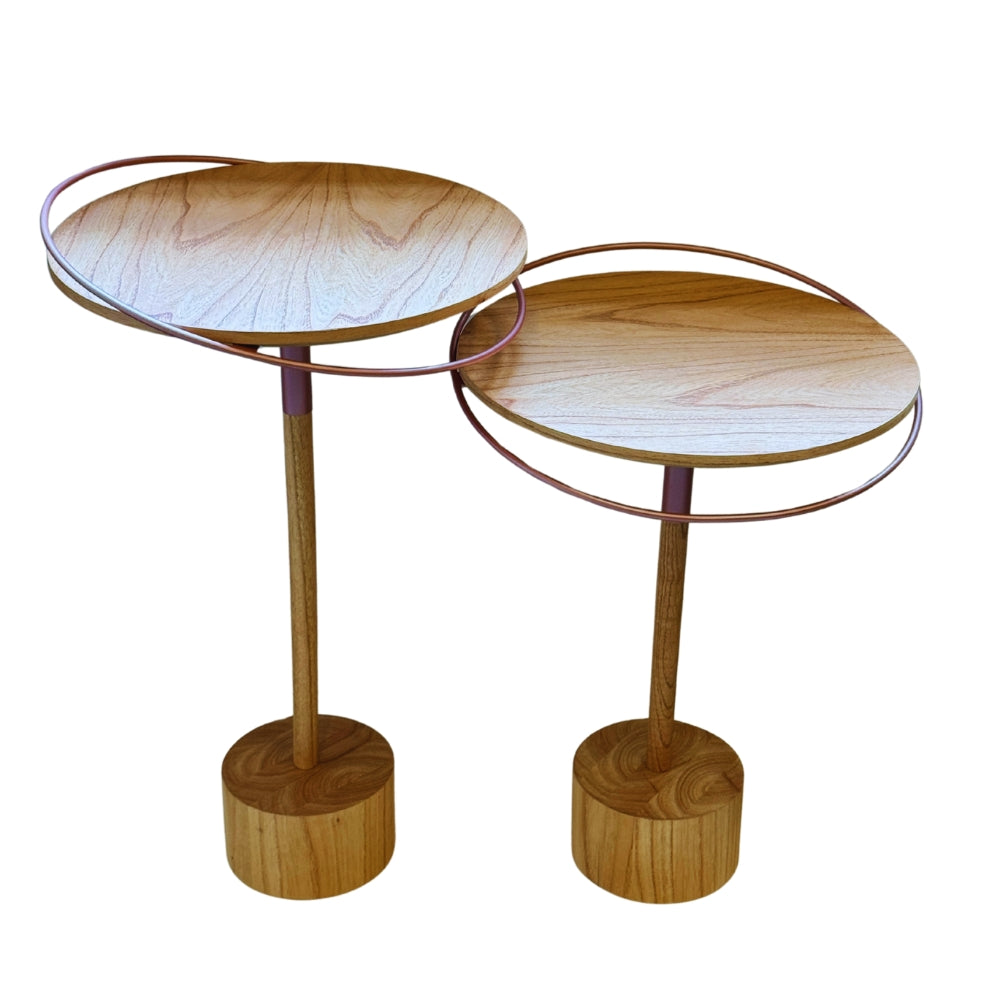Mesa Lateral Elo Lamina Natural Cinamomo Grande