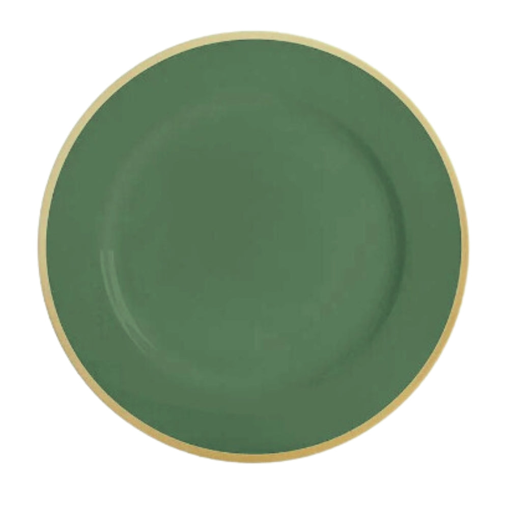 Sousplat Verde Borda Dourada