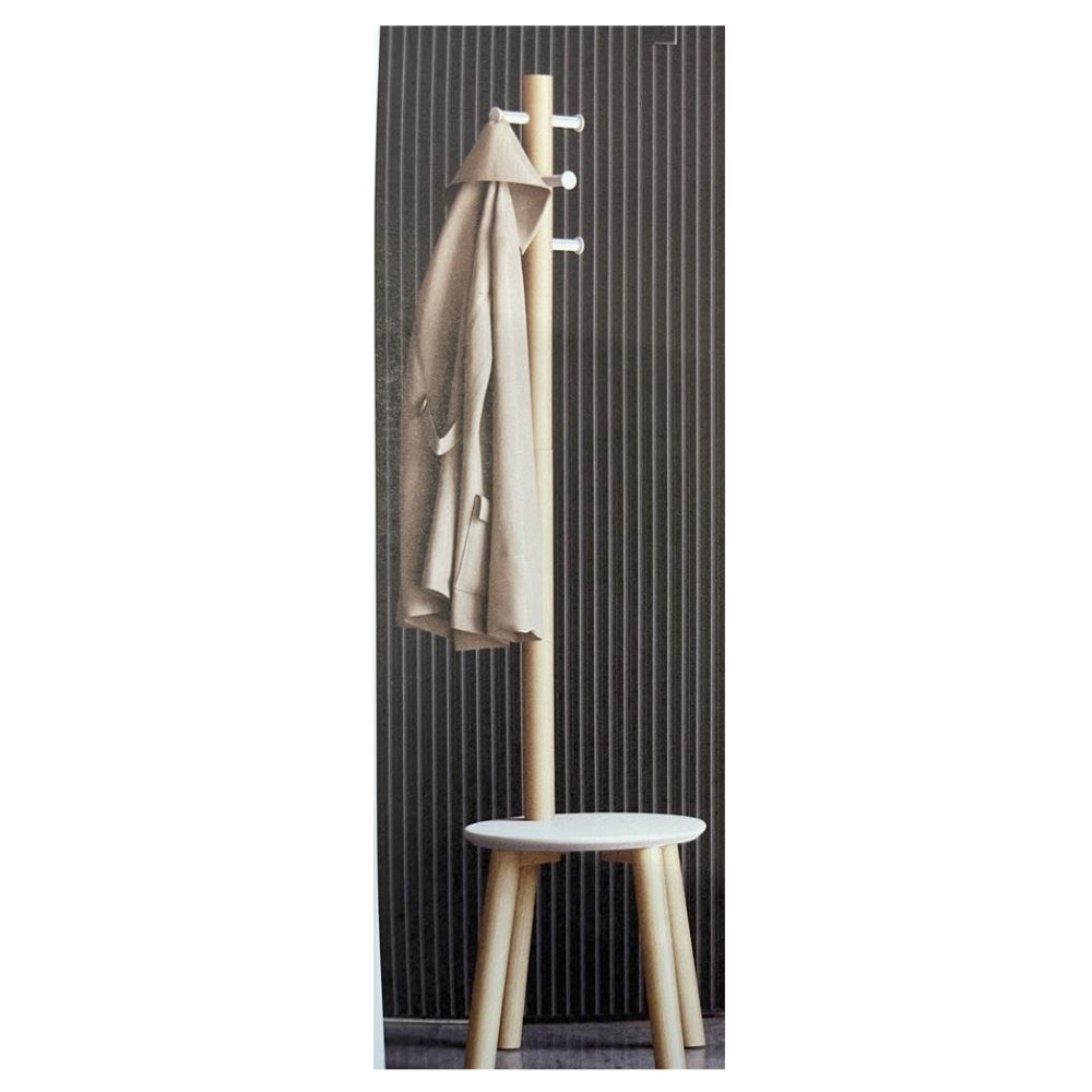 Cabideiro Pillar Umbra com Banco 6 Ganchos