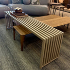 Banco Ripado Metal Areia 140x35 cm