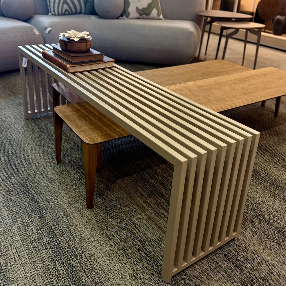 Banco Ripado Metal Areia 140x35 cm