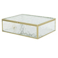 Caixa Decorativa 6X20X16 Vidro/Metal Dourado