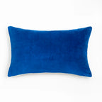 Almofada 30X50 Veludo Azul Bordado Geométrica