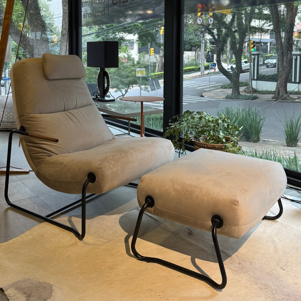Puff Gomos Cinza 70x50 cm Lider Interiores | Occamoderna