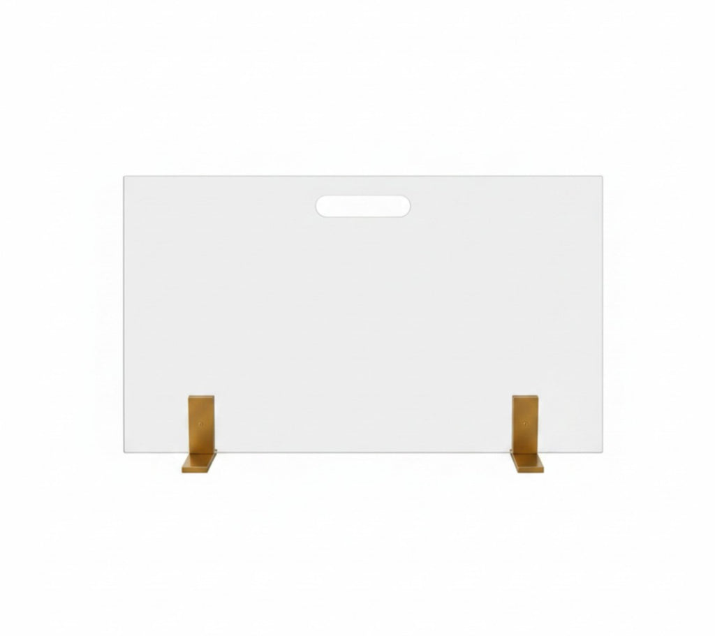 Frente Lareira Vidro Dourado 80X32