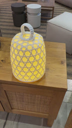 Luminária Led Rattan Branco