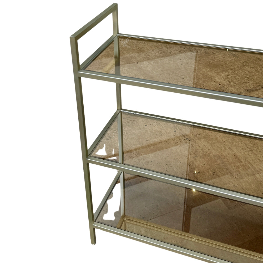 Aparador 80X79,5X30 Metal Dourado com Espelho