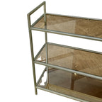 Aparador 80X79,5X30 Metal Dourado com Espelho